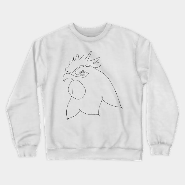 One Line Chicken Crewneck Sweatshirt by huebucket